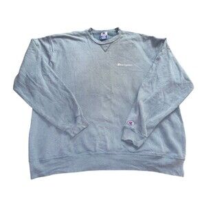 Vintage 90s Blue Champion Pullover Sweatshirt Distressed Faded Size XXL